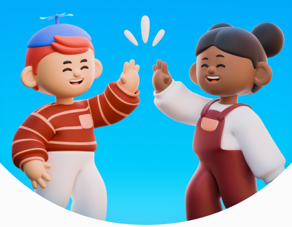 Kids high-fiving