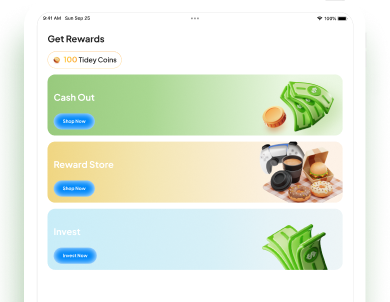 Rewards and earning screen