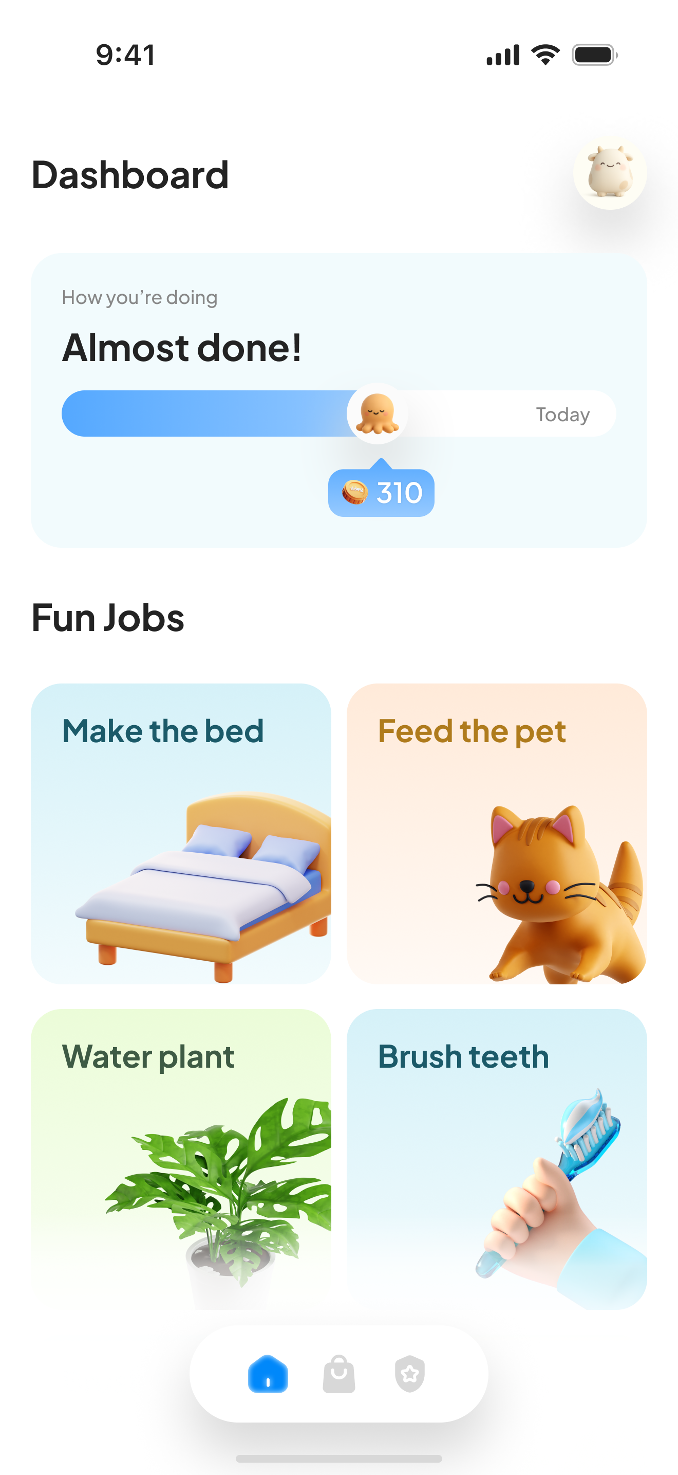Tidey kid dashboard