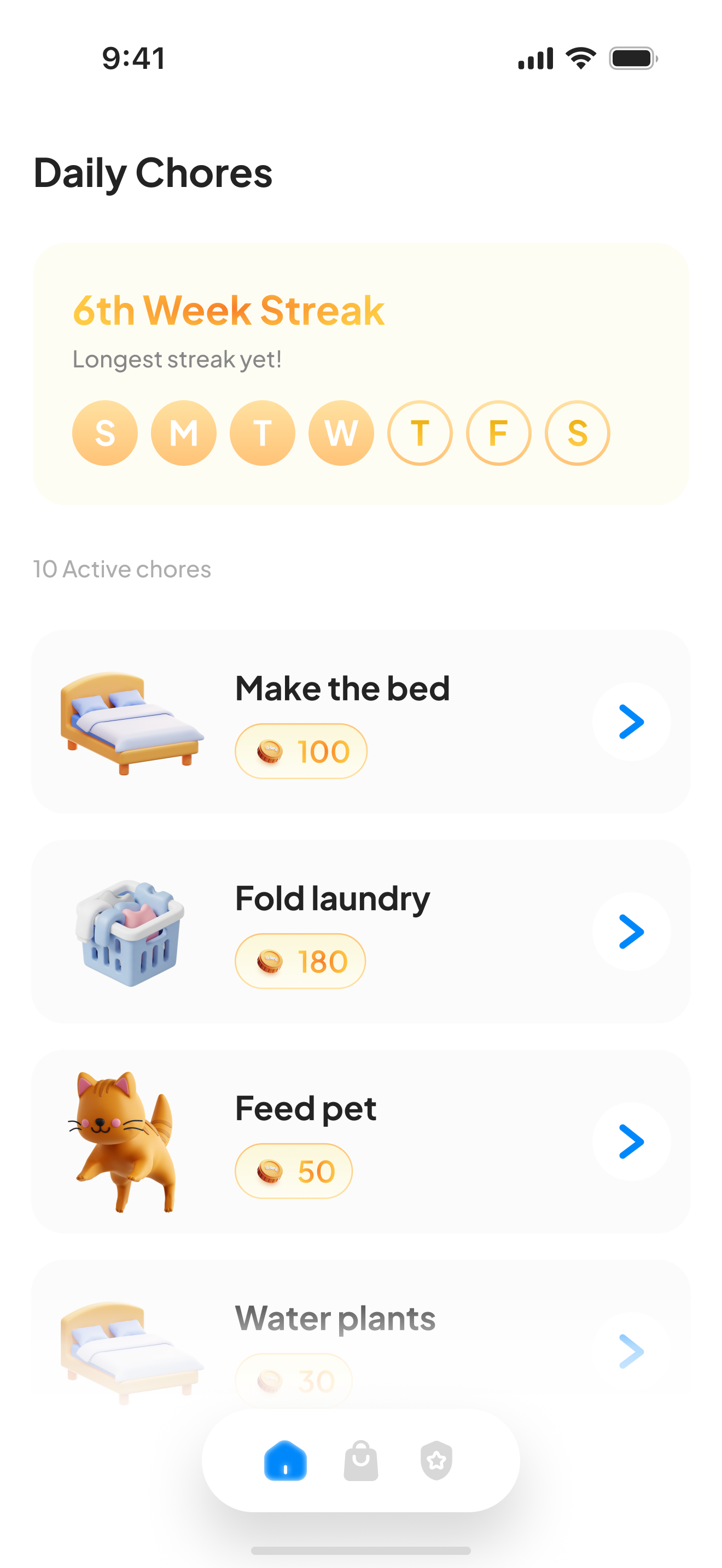Tidey daily chores